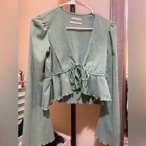 Urban Outfitters tie front blouse